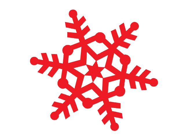 red snowflake drawing