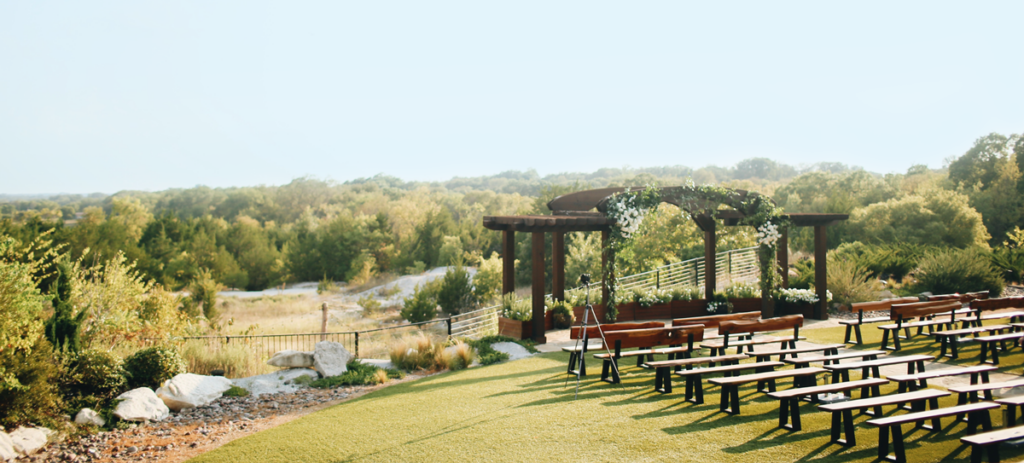 Outdoor wedding scene